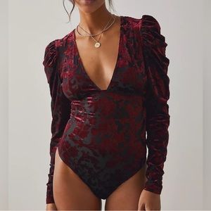 Free People Magic Hour Velvet Bodysuit